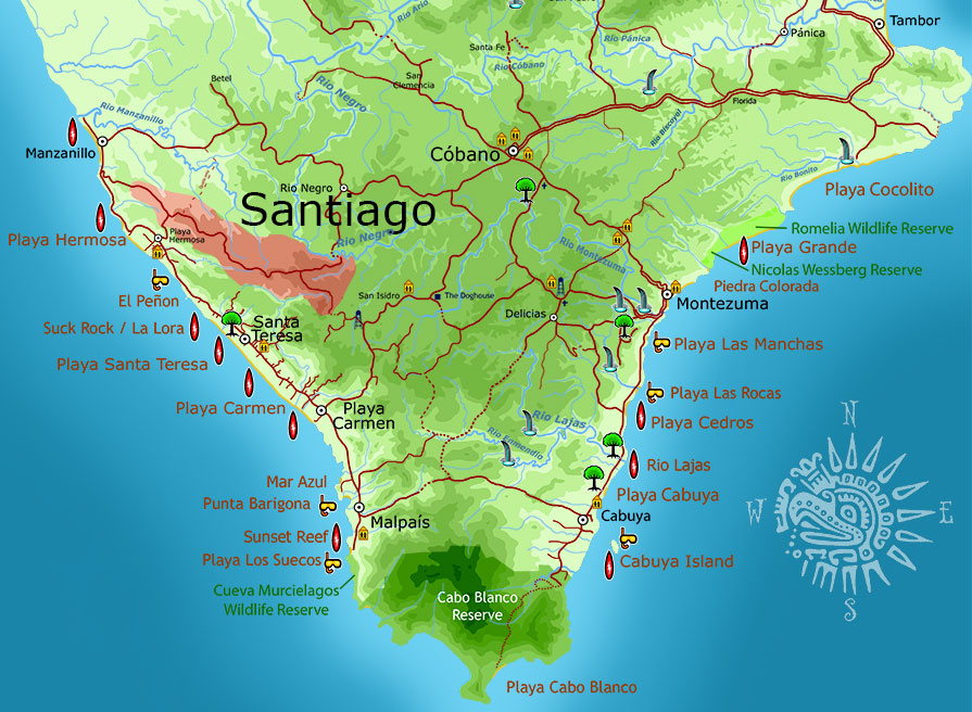 Map of Santiago area